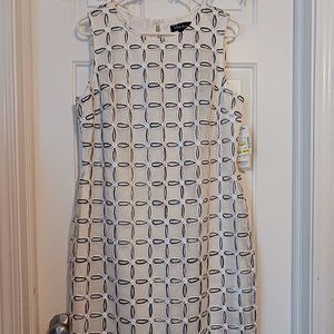 024 S.L. Fashions Women's Black/Ivory SL Ribbon, Soutache Dress (14) NWT